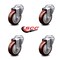 Service Caster 4 Inch Maroon Polyurethane Wheel Swivel Bolt Hole Caster Set SCC-BH20S414-PPUB-MRN-4 - alternate 6